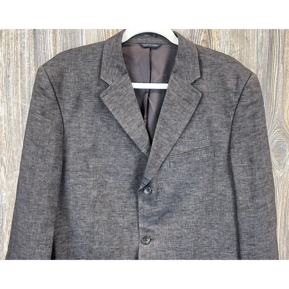 Banana Republic‎ Blazer Mens 44R Brown Linen Jacket Classic Office Quiet Luxury